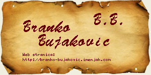Branko Bujaković vizit kartica